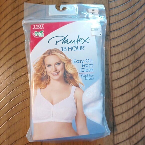48C Playtex 18 Hour Bra Front Close White 1107 - Picture 1 of 3